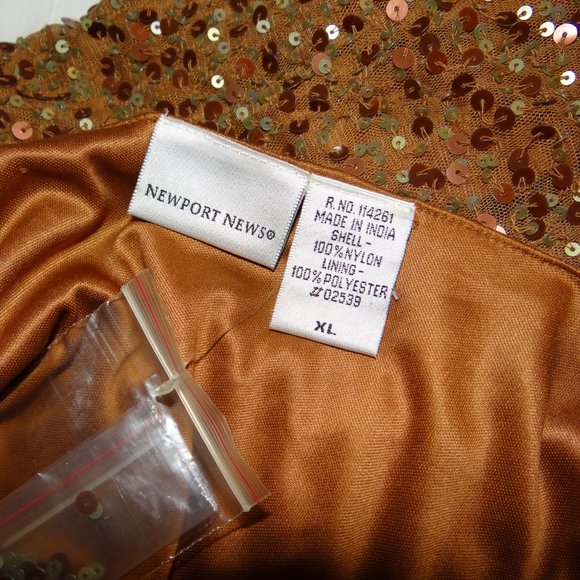 Newport News Sequin Copper/ Brown Flowy Camisole - Picture 4 of 4